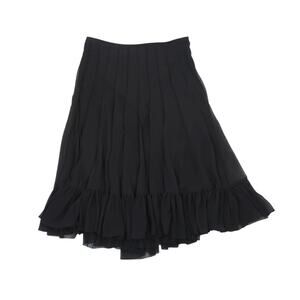Vintage Y2K Cachet Black Tiered Midi Peasant Skirt 12